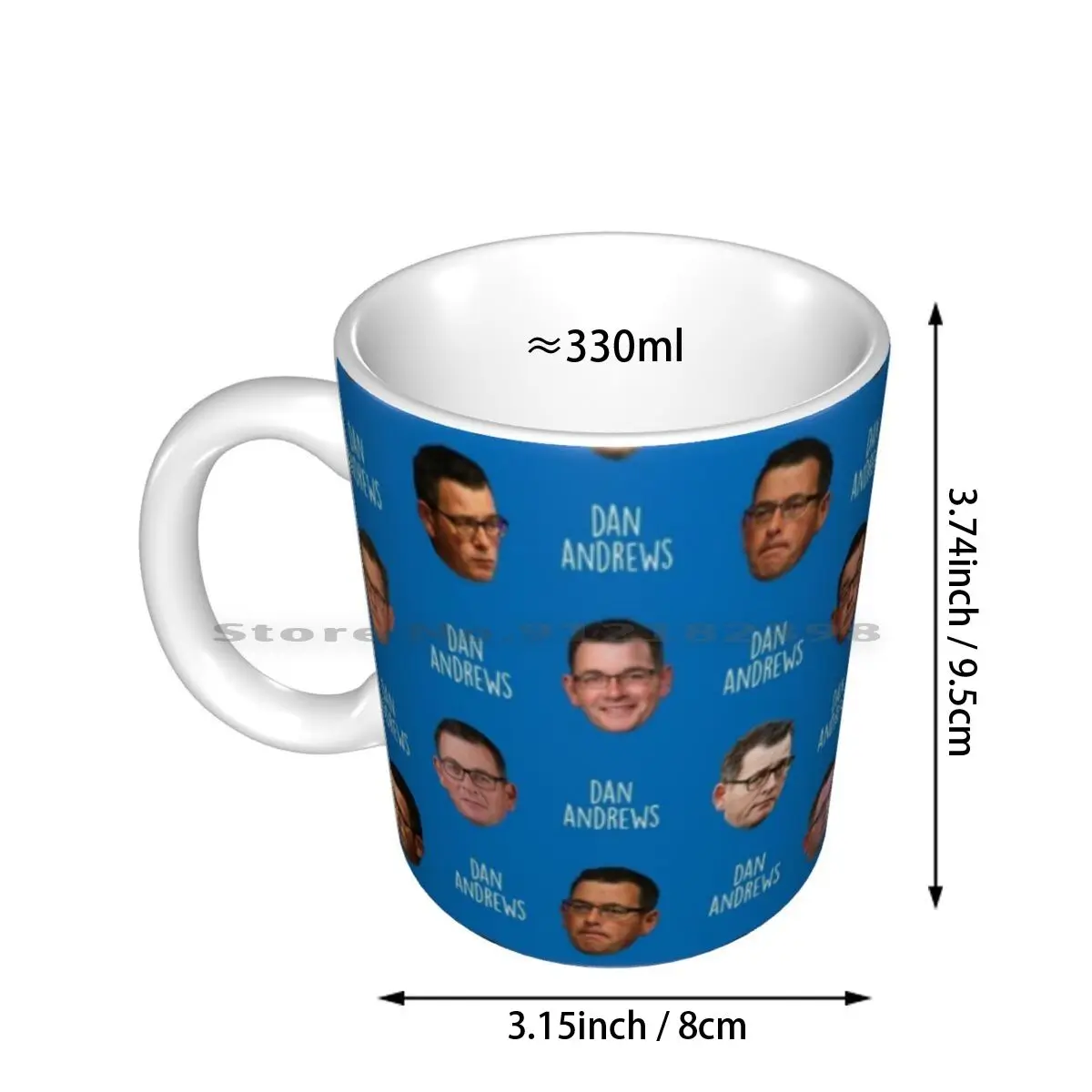 Dan Andrews-Blue Face Pattern Ceramic Mugs Coffee Cups Milk Tea Mug Daniel Danadrews Danielandrews Australia Australian