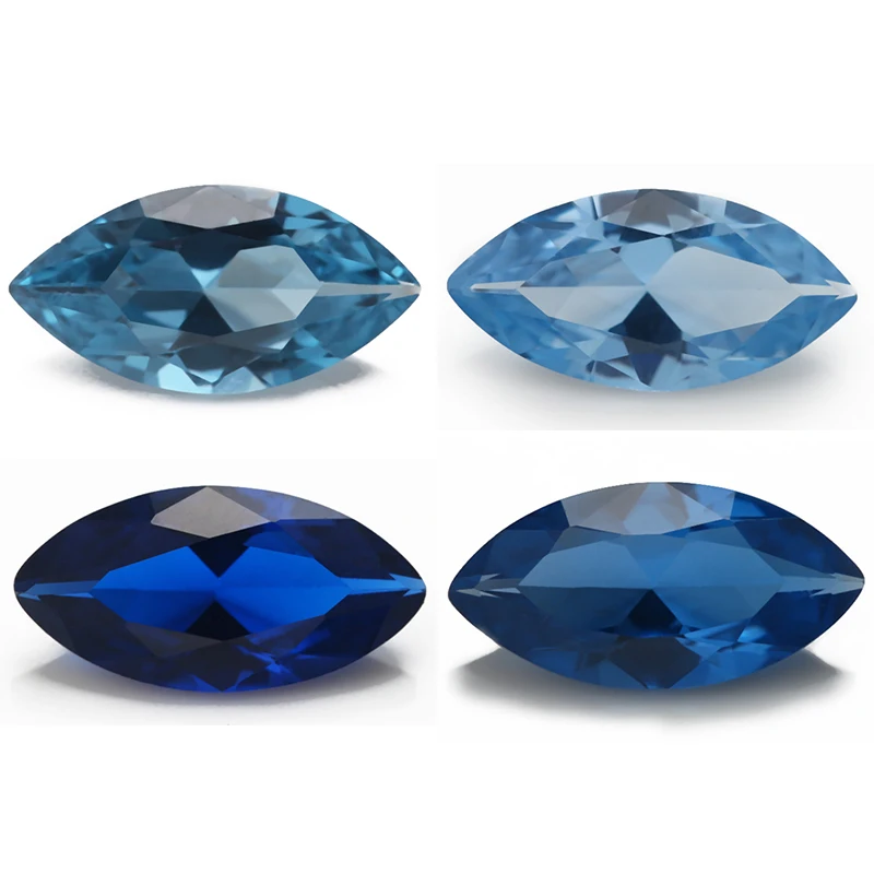 Size 3x6mm~8x16mm Marquise Shape Blue Synthetic Spinel Gems For Jewelry 113# 106# 109# 120# Color