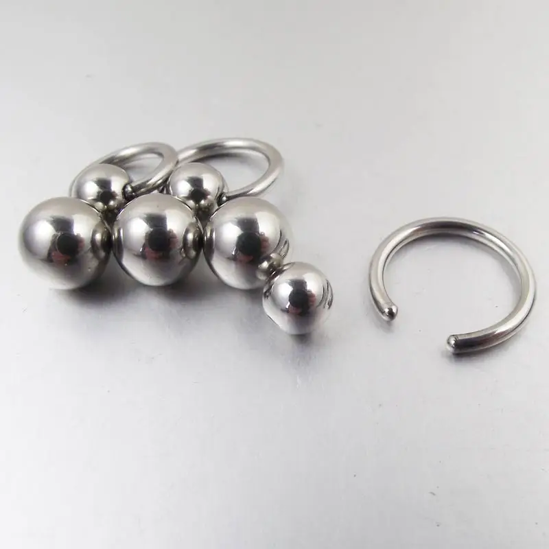 1 Piece Stainless Steel Double ball cucurbit gourd Ring Eyebrow Curved Tragus Ear Piercing PA Nipple Ring Bar Lips Body Jewelry