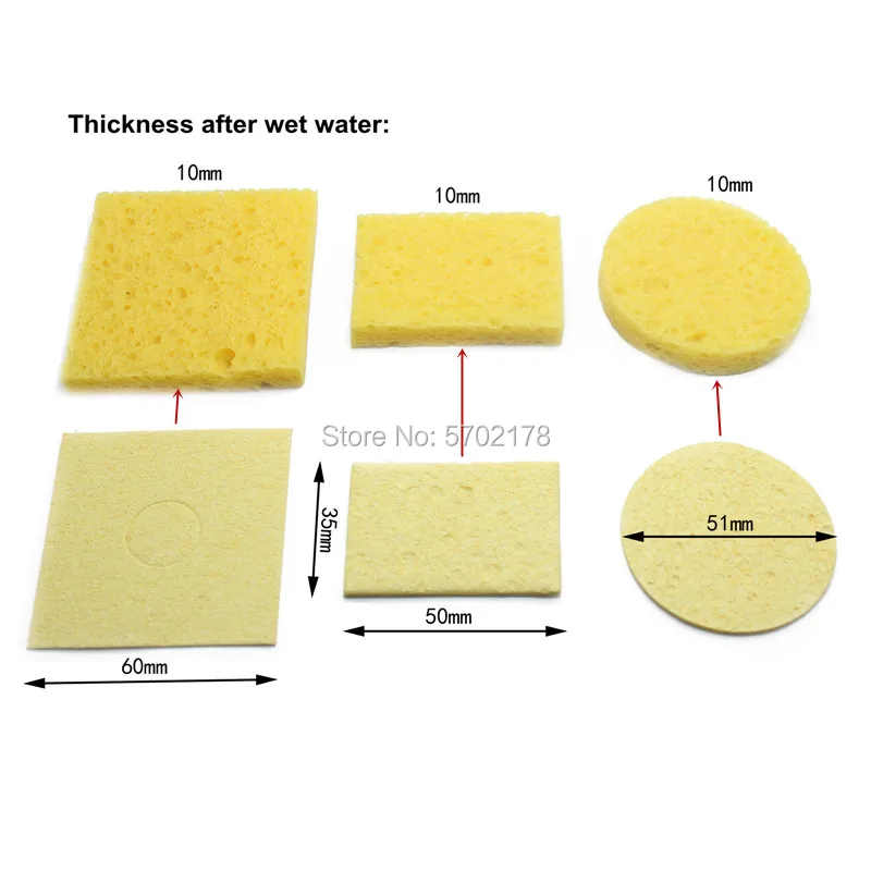 Hot New 10pcs High Temperature Resistant Heatstable Solder Thick Sponge Soldering Welding Accessories Soldering Iron Cleaning