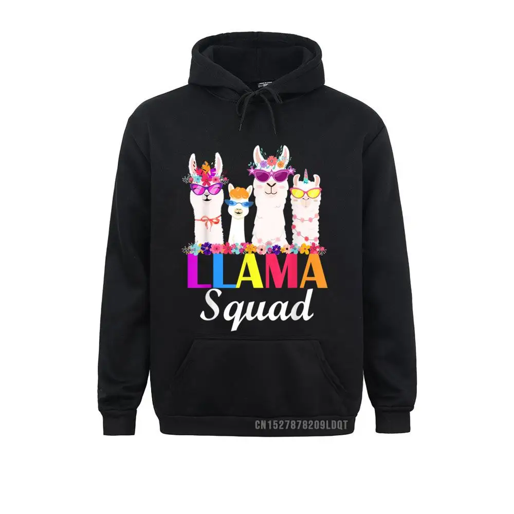 

Plain Men Sweatshirts Long Sleeve Llama Squad Funny Cute Llama Matching Hoodies Unique Hoods