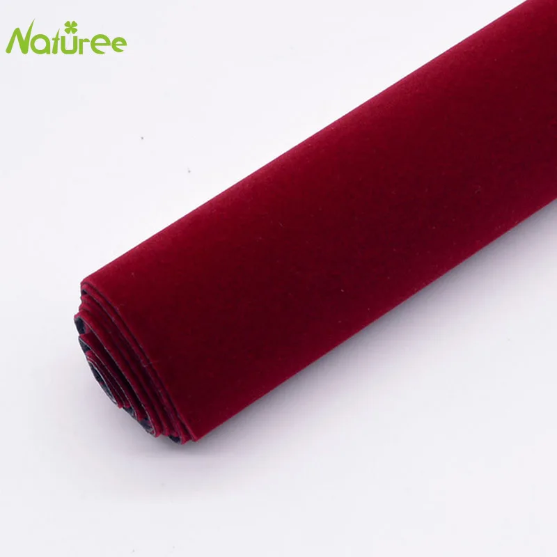 

45cm Width Wine Red Self-adhesive Decorative Velvet Fabric Film for Jewelry Box Drawer Sticker DIY Crafts Roll