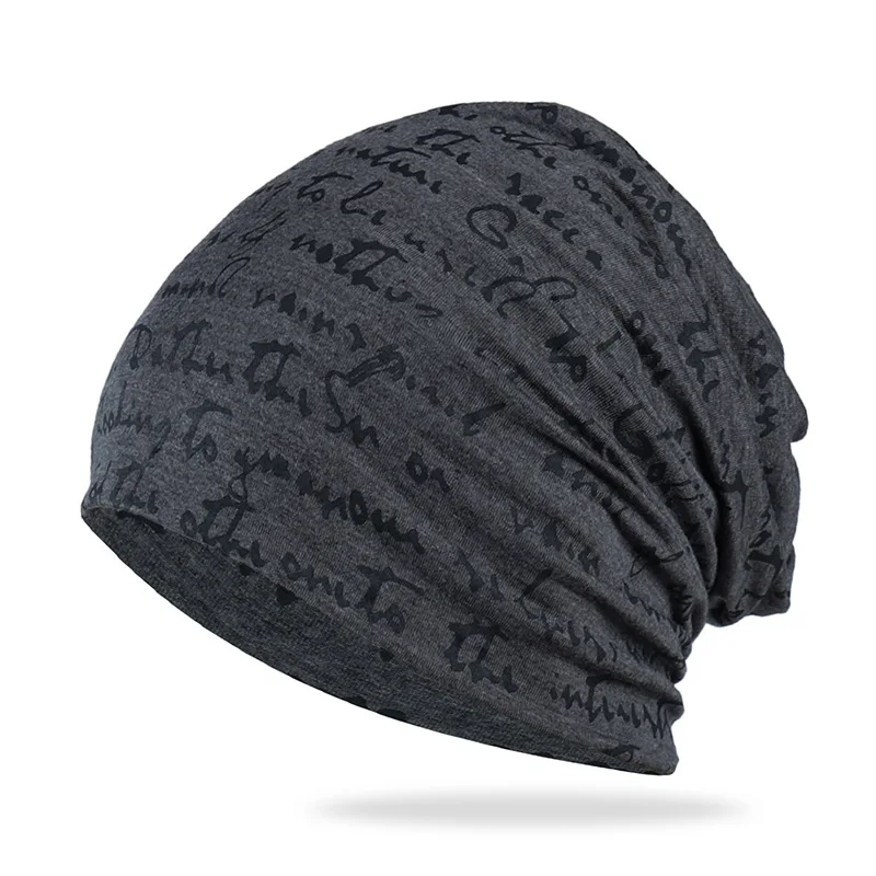 Men Women Winter Knitted Windproof Warm Letter Printing Hip-Hop Cap Fold Black Cotton Breathable Punk Hat K35 image 3
