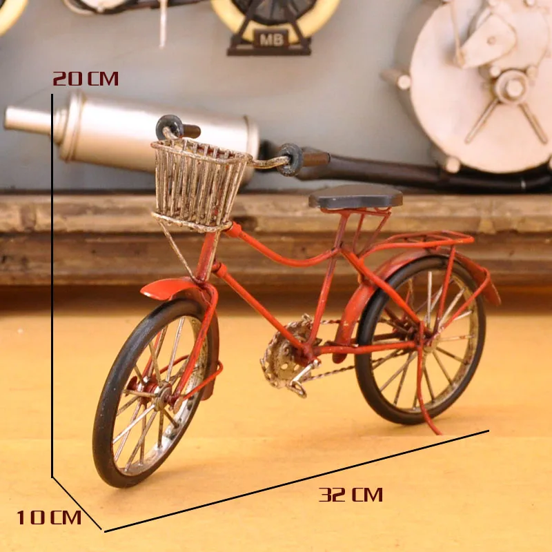 Vintage Home Decoration Iron Metal Craft Bicycle Model Hand Made Birthday Gift Metal Handicraft Shop Window Desktop Handicraft