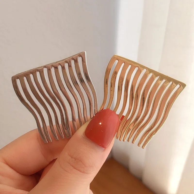 New FashionBoutique Alloy Pearl Rhinestone Row Fork Hair Comb Barrettes for Women Girl Accessories Headwear