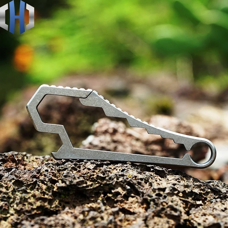 Titan Đa Năng Tiện Ích Móc Khóa Vòng Dụng Cụ Mở Vít Vặn Vít Cờ Lê Di Động Công Cụ EDC
