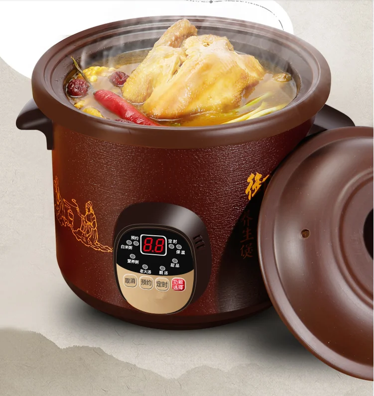 220V Home Electric Slow Stewer 3.5L/5L/6L Available Rice Cooker Ceramic Electric Stewing Cooking Pot Multi Cooker