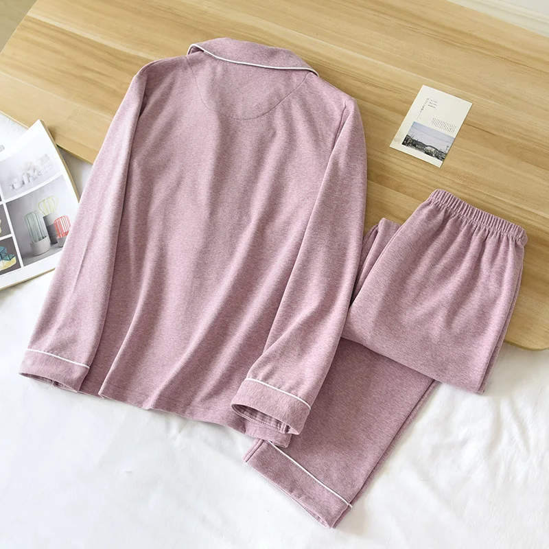 Autumn And Winter Couple Pajamas Two-piece Self-heating Warm Long-sleeved Trousers Plus Velvet Men\'s And Women Home Service Set