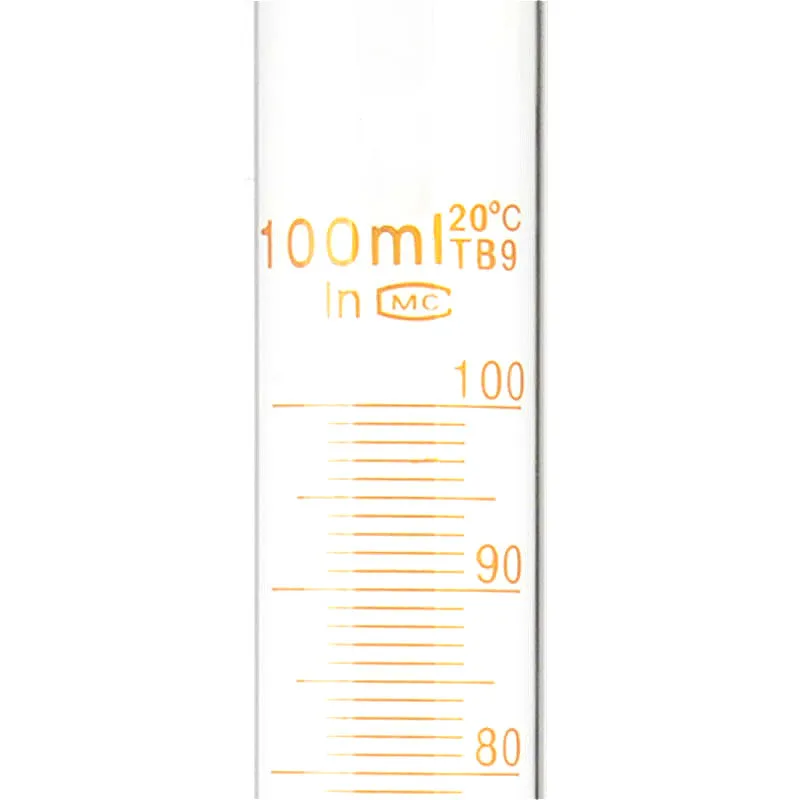 Glass Measuring Cylinder 100 ml Professional Lab Graduated Cylinder Chemistry Lab Glass Standard Measurement Cup Grade A 1/PK