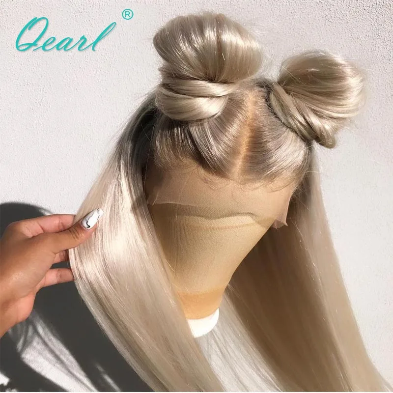 White Ash Light Blonde Full Lace Wig for Women Cheap Straight Real Human Hair HD Lace Frontal Wigs Sale Pre Plucked 180% QEarl