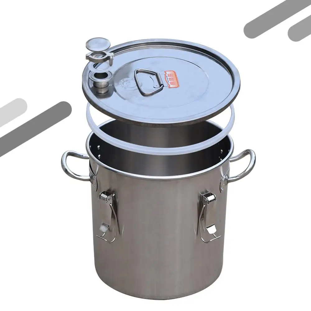 New 201/304 stainless steel fermentation barrel Single/Double bottom sealed barrel home brewing liquor rice flour storage barrel