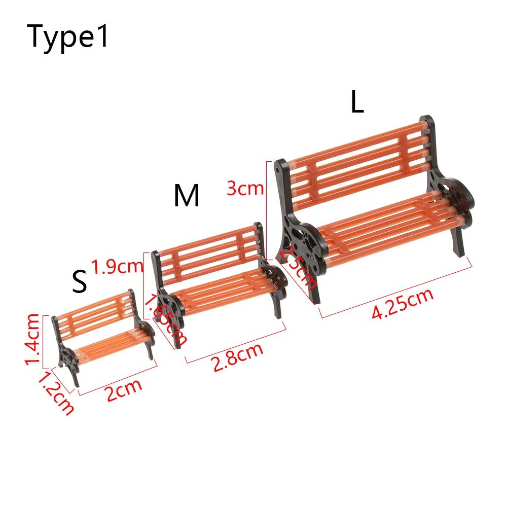 1 para miniaturowe siedzisko parkowe miniaturowe krzesło stołowe figurka meble do domku dla lalek akcesoria Bonsai strona główna baśniowe dekoracje