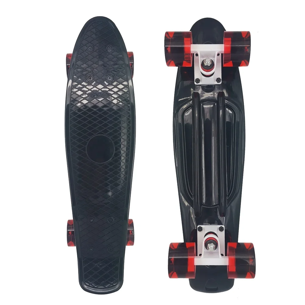 Skateboards Complete 22 Inch Mini Cruiser Skateboard for Kids Boys Girls Youths Adults Beginners with Portable Carry Bag O2K0017