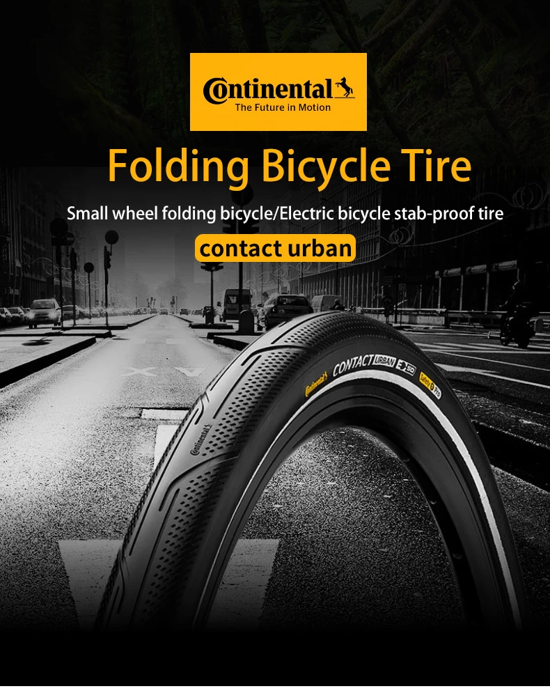 Continental Contact Urban 16 Zoll / 20 Zoll 3/180Tpi Pannensicherer Stahldrahtreifen für BMX-Faltrad mit Reflexstreifen – Detail 1