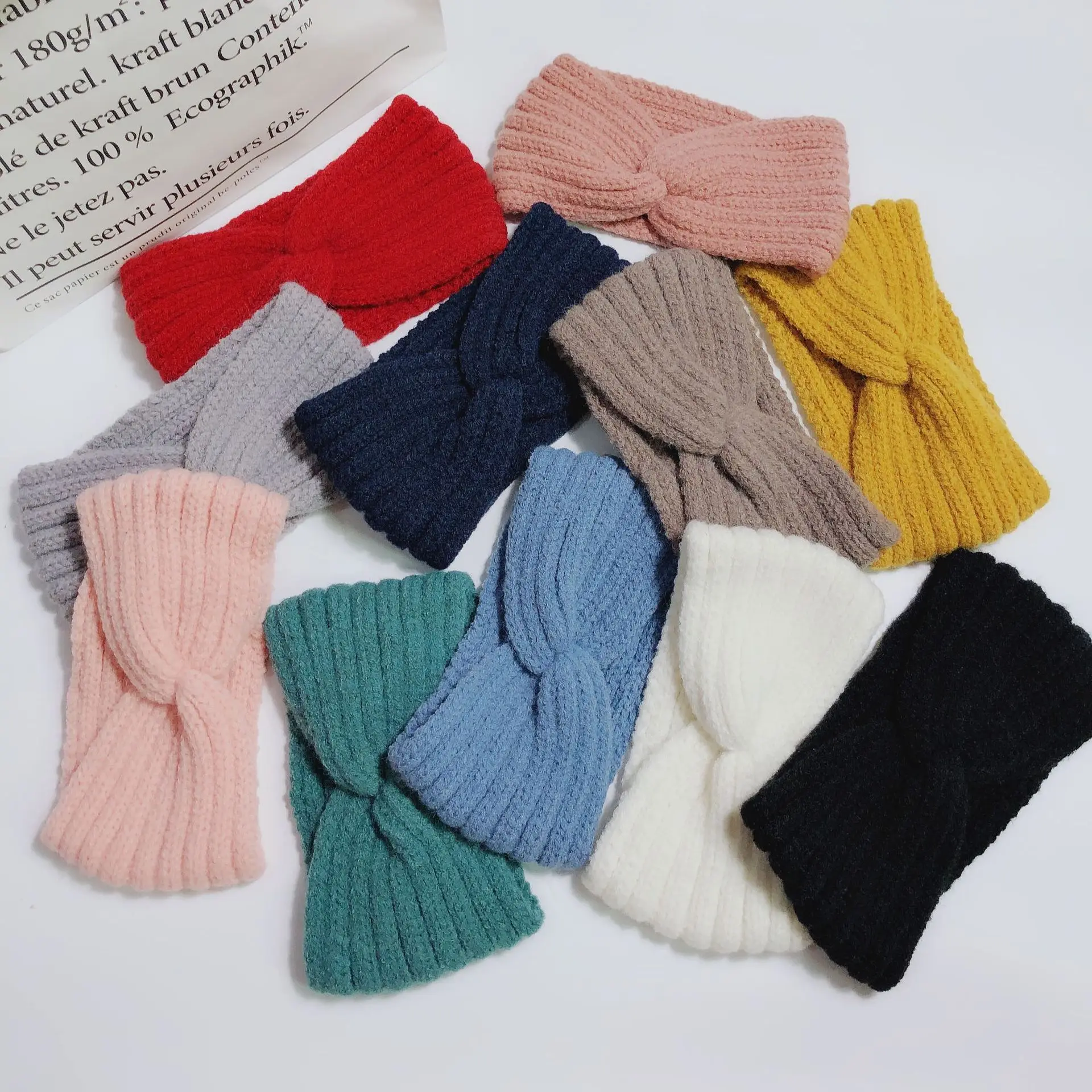 New Knitted Cross Headband For Women Winter Cashmere Girls Hair Accessories Wool Headwear Elastic Hair Band Hair Accessories