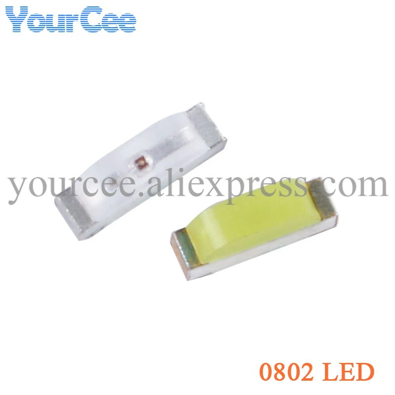 100 pz Diodo a emissione laterale 1204 0602 0802 SMD LED Giallo-verde Verde smeraldo Bianco Rosso Blu Giallo Arancione Emettitore di luce laterale