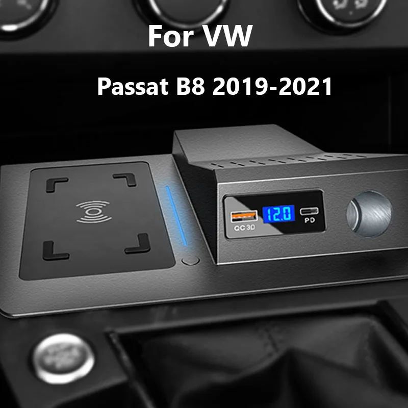

Car wireless charger Phone Charging Plate For VW Passat B8 2019 2020 2021 15W Fast Phone Wireless Charger Accessories