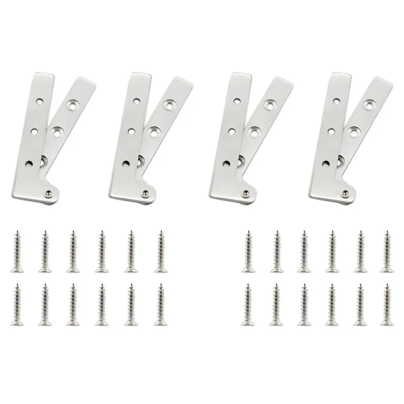 

2.7mm Pivot Hinge Door Pivot Hinges, 4 PCS Heavy Duty Stainless Steel Hinges for Revolving Wood Glass Alloy Doors with Screws