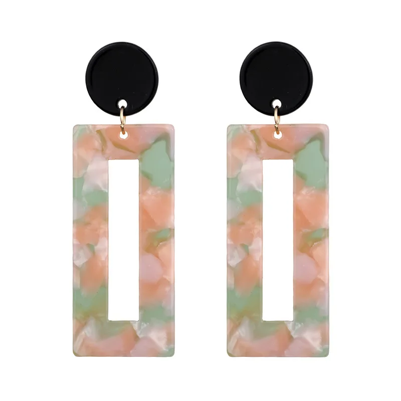 Acrylic Acetate Earrings 2019 Women Clip on Earring Bohemian Big Statement Fashion Circular Luxury Ear Clips Jewelry Accessories view 4