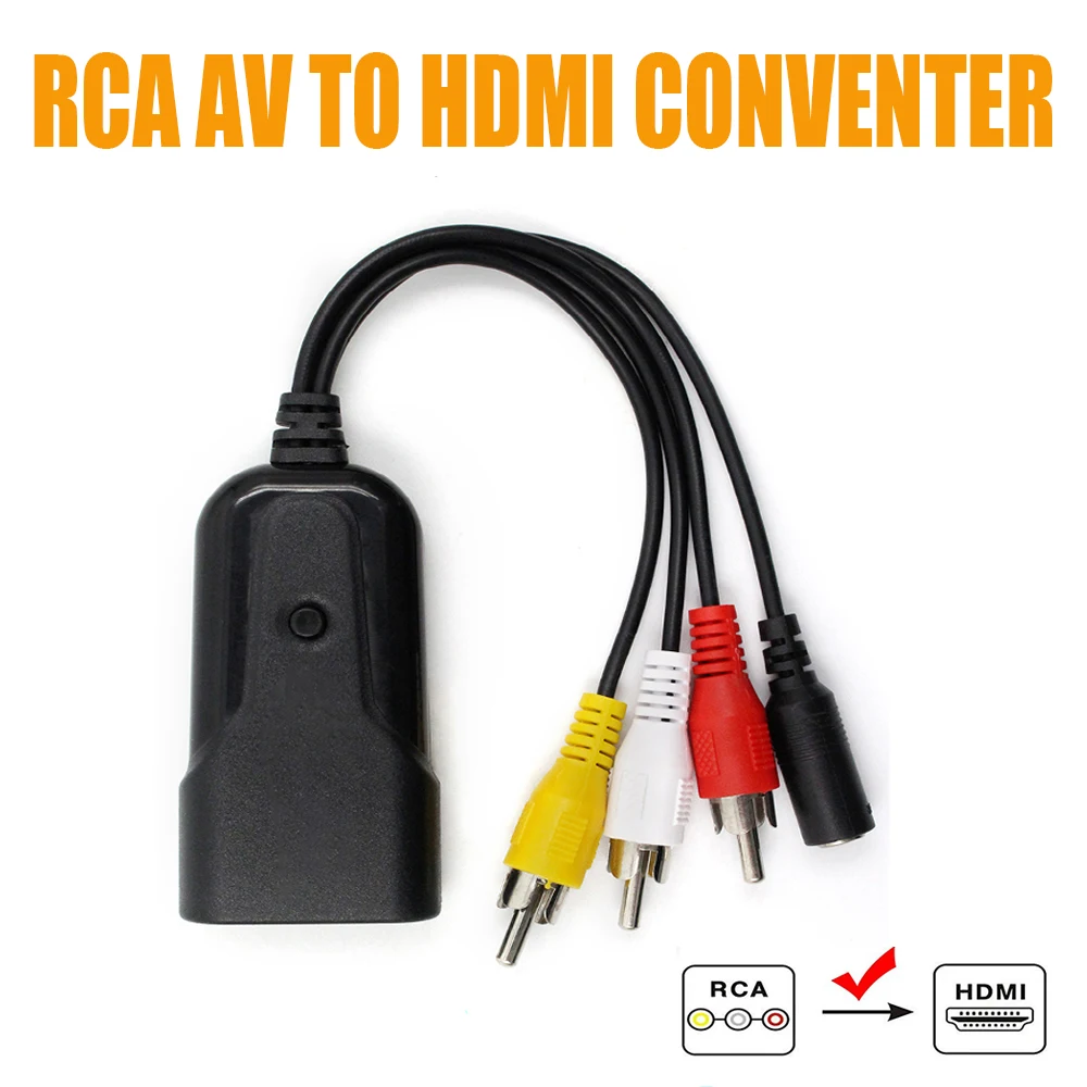 AV to HDMI Converter set-top box computer to TV cable three-color RCA Male HD 1080P