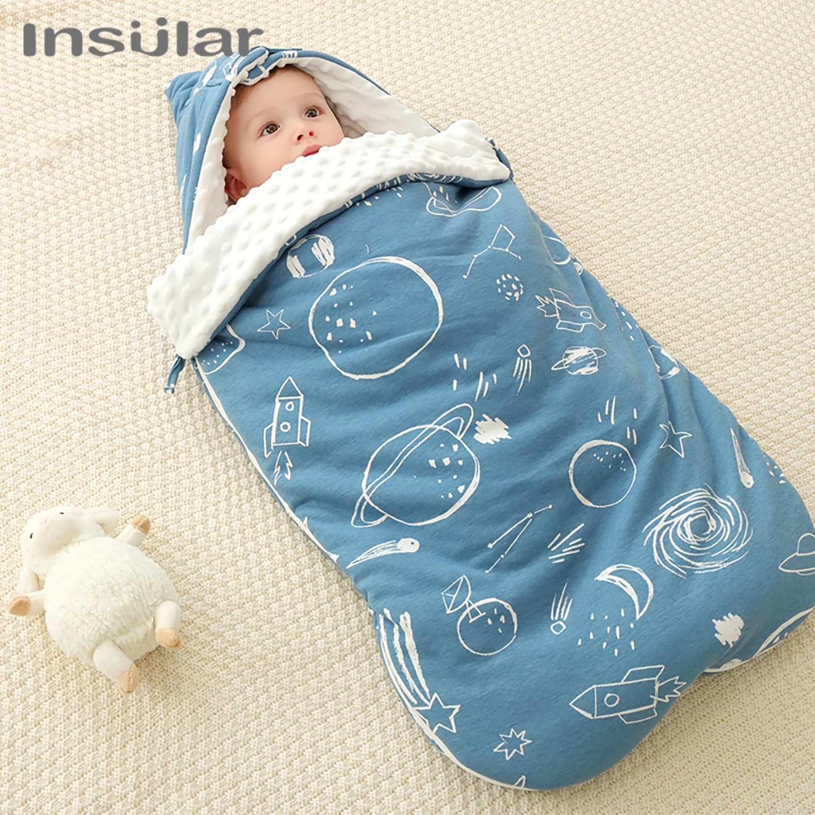 

Newborn Envelope Baby Sleeping Bag Winter Warm Infant Stroller Sleep Sack Toddler Outdoor Swaddle Wrap Baby Sleepsack Foot Muff