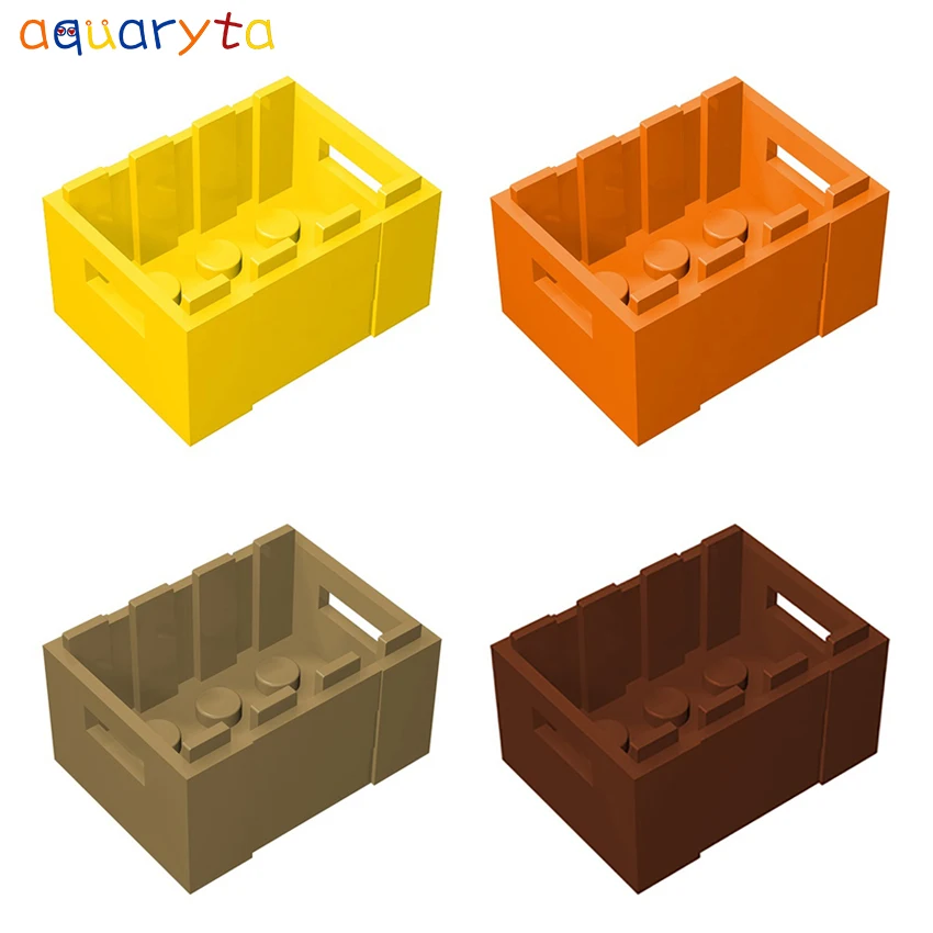 Aquaryta 10pcs Building Block Part 3x4 Big Box Container Treasure Chest Compatible 30150 DIY Assembles Educational Particles Toy