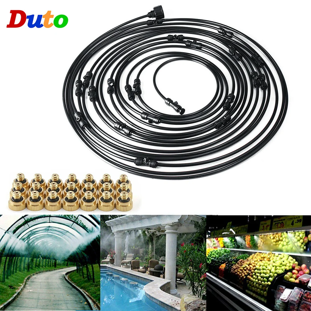 6/9/12/15/18m Outdoor misting Cooling system Patio Misting System Fan Cooler Water Mist Gardenhouse Spray Hot fog misting system