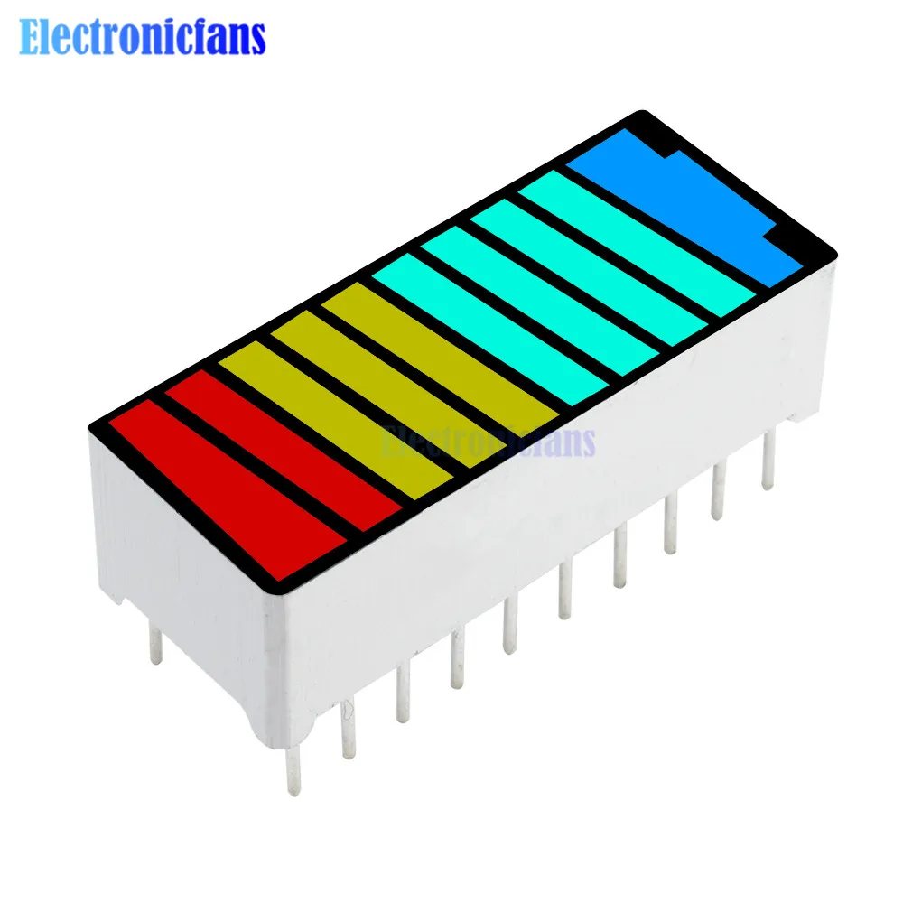 10-Segment-LED-Leistenanzeige, 5-Segment-Rot-LED, 4-Farben-LED-Batteriekapazitätsmodul - Rot, Gelb, Grün, Blau für Elektronik – Detail 11