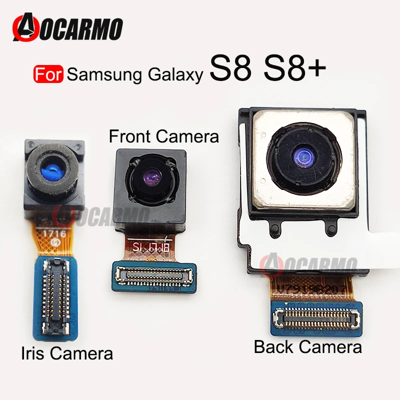 Rear Back Camera For Samsung Galaxy S8 Plus S8+ G950U G950F G955U G955F Iris Scanning Front Camera Flex Cable Replacement Parts