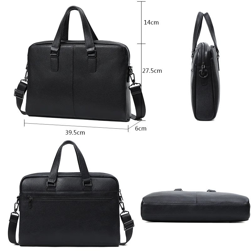 2024 New Men Handbag Genuine Leather 15 inch Laptop Briefcase Male Shoulder Bags Executive Office Business Men Bag For Documents