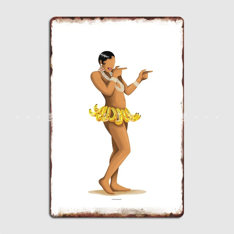 Josephine Baker Poster Metal Plaque Wall Mural Cave Pub Funny Wall Decor Tin Sign Poster