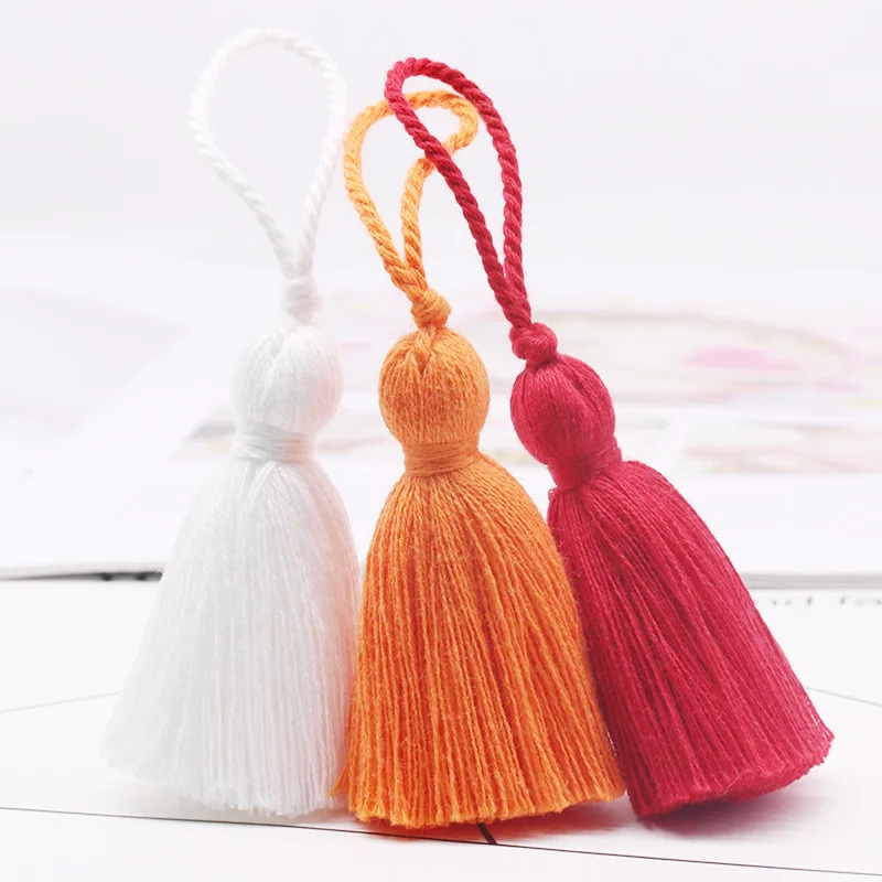 6pcs 11cm Cotton Tassels Fringe with Hang Line Rope DIY Craft Tassel Dangle Sewing Curtains Garment Home Decoration Accessories