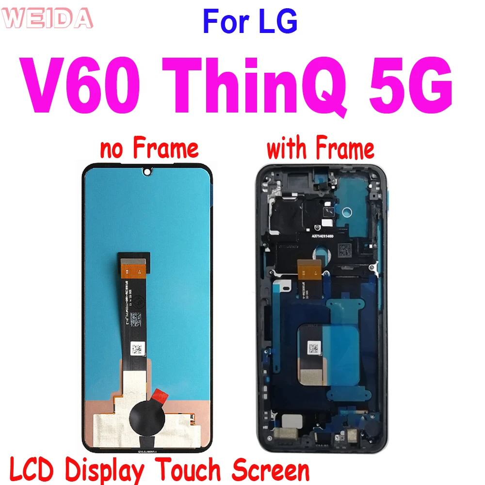 Original Für LG V60 LCD Display Touchscreen Digitizer Montage mit Rahmen Für LG V60 ThinQ 5G LM-V600 LCD ersatz Teile