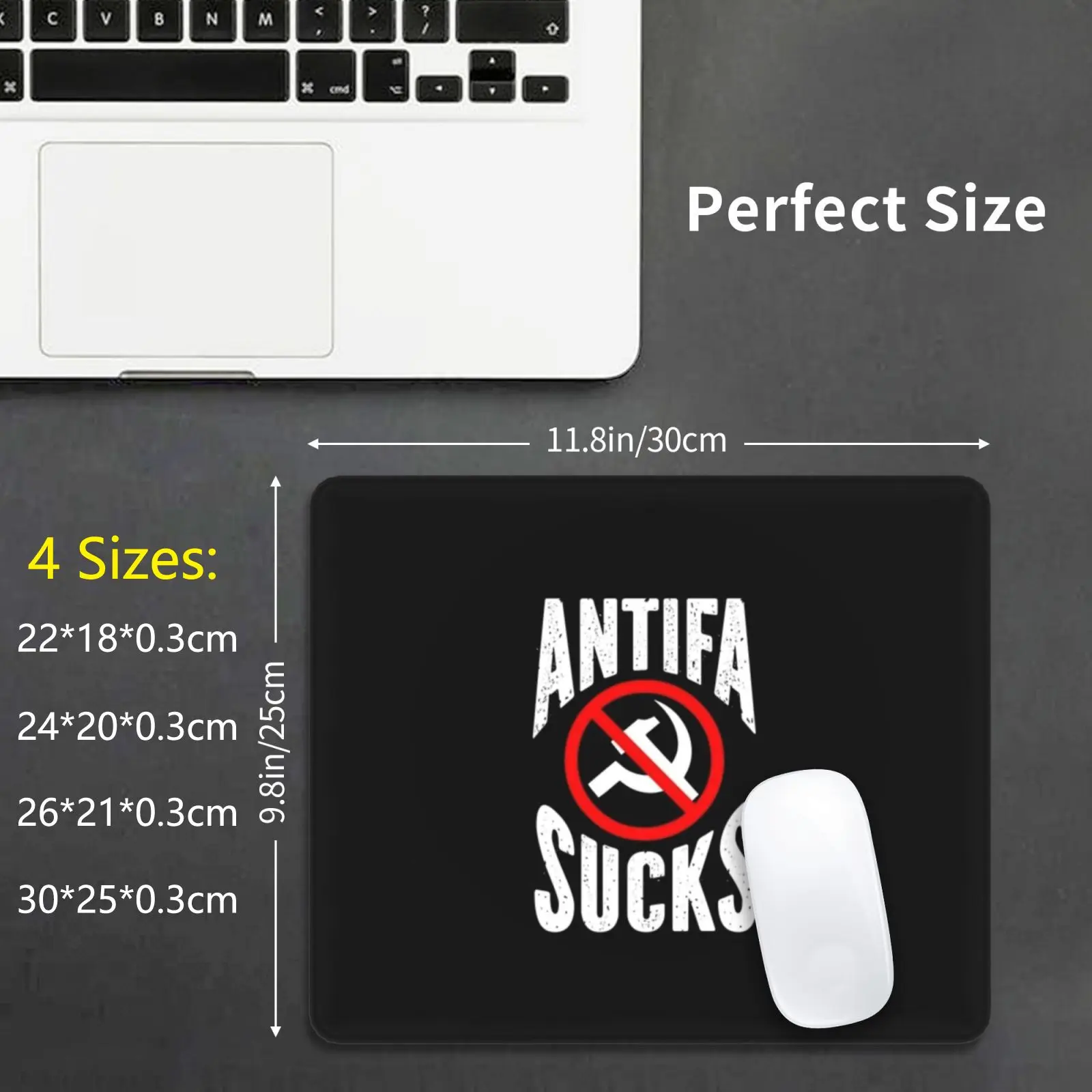 Antifa Sucks Mouse Pad DIY Print Antifa Sucks Antifa Protest Black Anti Establishment Bootlickers Trump