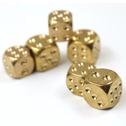 Brass Dice 13 15mm Retro Copper Dice Home Decoration Artware Props Six Sided Spot Dice Games Tool Solid Metal Cube Creative Gift
