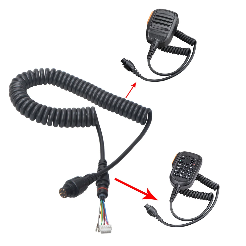 Walkie talkie alto-falante microfone stretchable primavera cabo único soquete para hytera palma mic sm19a1 sm16a1 sm16a2 md785 md782