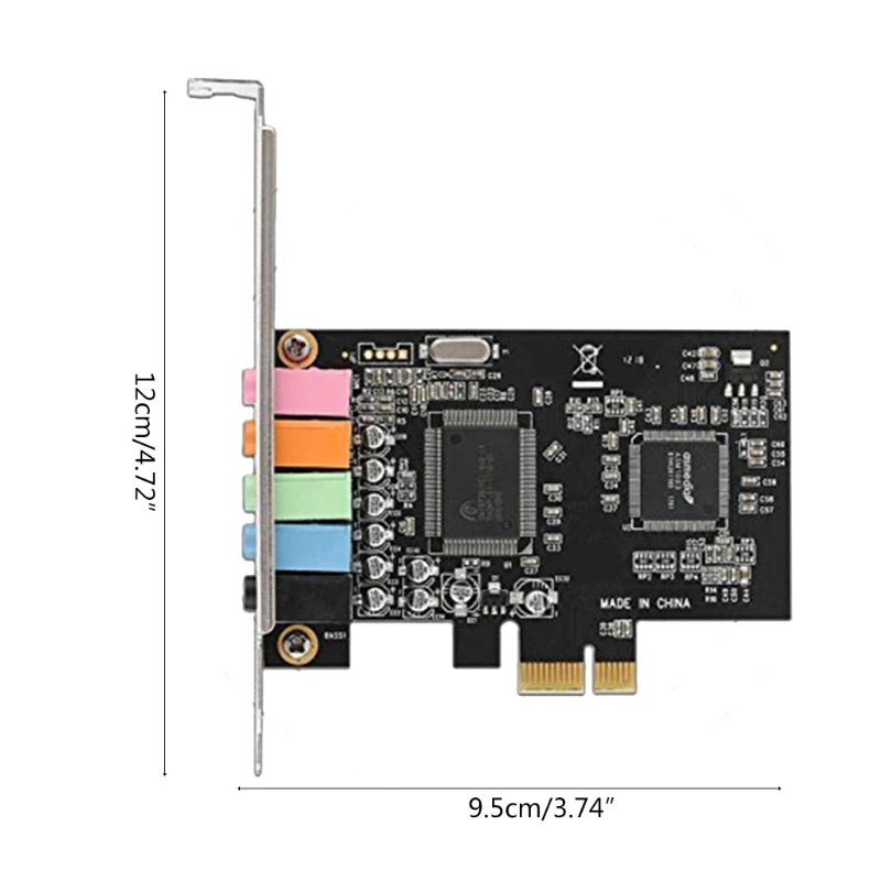 2023 NewPCIe Sound Card 5.1 Internal Sound Card 3D Stereo PCI-e Card 32/64 Bit PCI Express PC Sound Card CMI8738 Chip