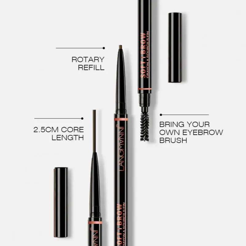 New Ultra-fine Double-head Rotating Automatic Eyebrow Pencil Lasting Waterproof Brown Tattoo Durable Wild Eyebrow Cosmetic T1263