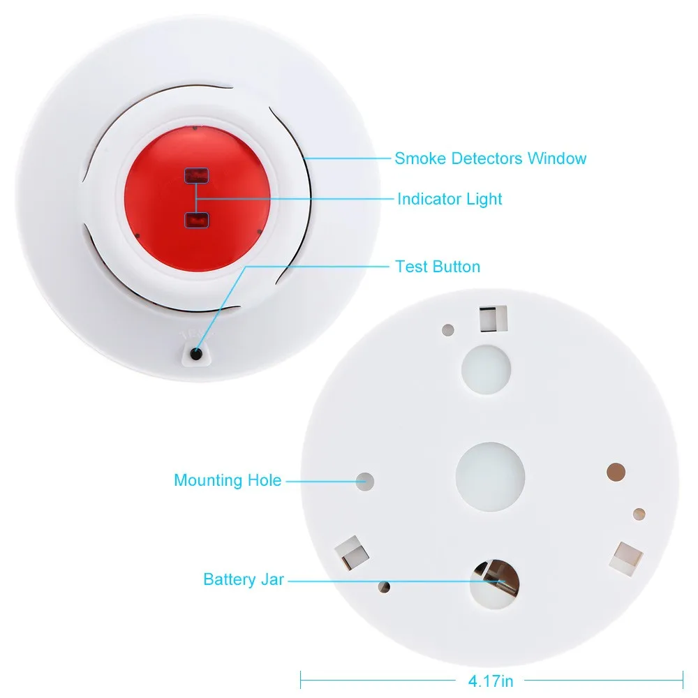 2-In-1 Combinatie Koolmonoxide En Rookmelder Co & Rookmelder Home Security Waarschuwing Alarm