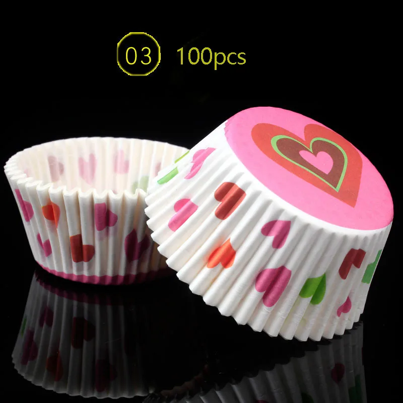 100pcs Cake Muffin Cupcake Paper Cups Cake Box Cupcakes Liner Mold Kitchen Baking Accessories Cake Mold Cooking Tools