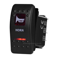 Hoorn Auto Boot SPST Momentary Rocker Tuimelschakelaar Rode Led 5 Pins (Aan) uit 12 V 20A 24 V 10A voor Carling ARB Narva 4x4 Stijl
