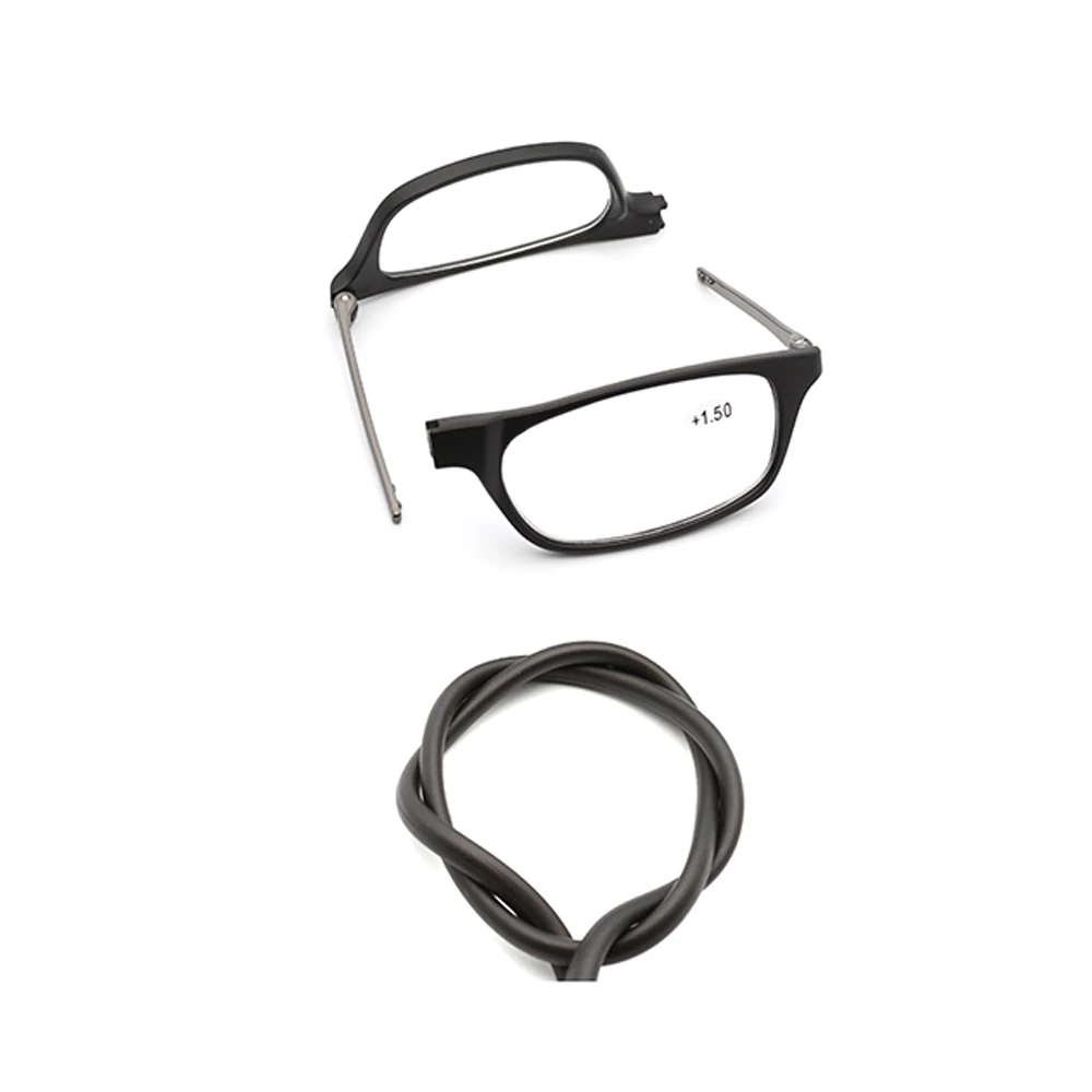 TR90 hanging neck magnetic reading glasses magnifier for reading men presbyopic glasses woman with glass lenses