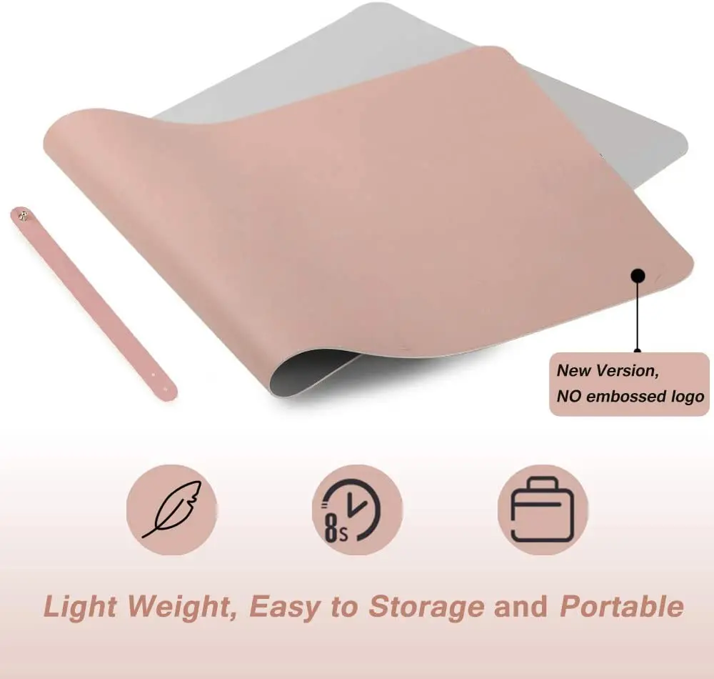 Double-Side Portable Large Mouse Pad Gamer Waterproof PU Leather Desk Mat Computer Mousepad Keyboard Table Cover for Dota(60x30)