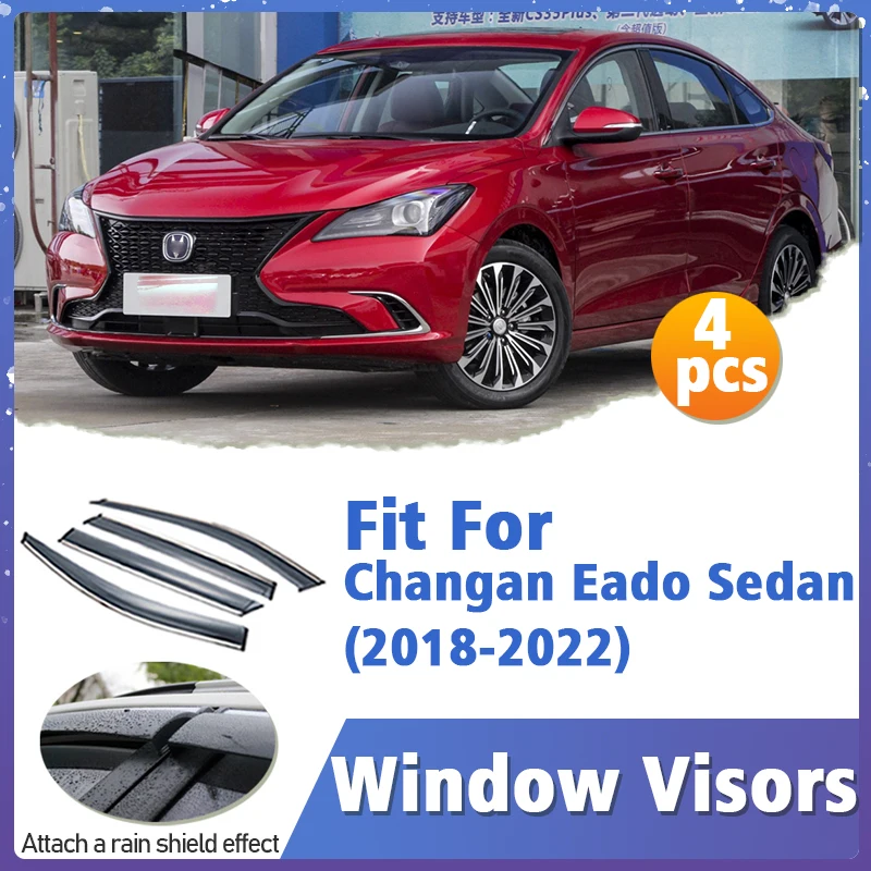 

Window Visor Guard for Changan Eado Sedan 2018-2022 Vent Cover Trim Awnings Shelters Protection Sun Rain Deflector Accessories