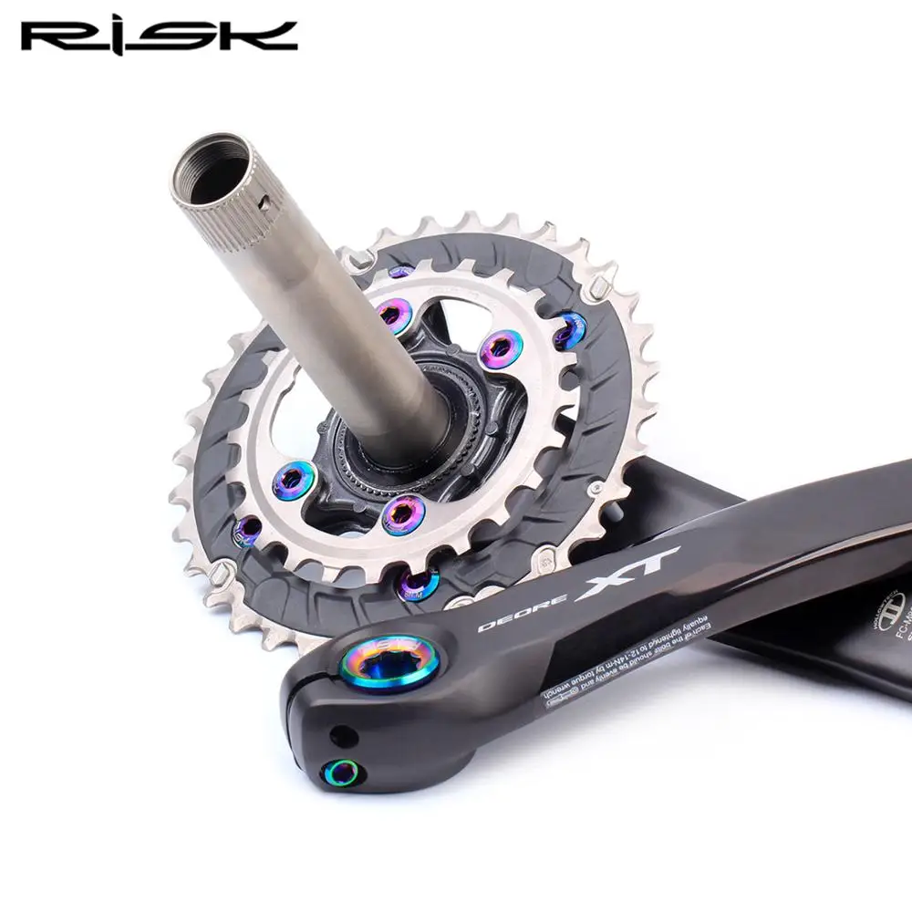 RISK Titanium Mountain Bicycle Shift Bolts Set MTB Bike Oil Disc Brake Screw Kits For Shimano M7000 XT M8000 Brake/Derailleurs