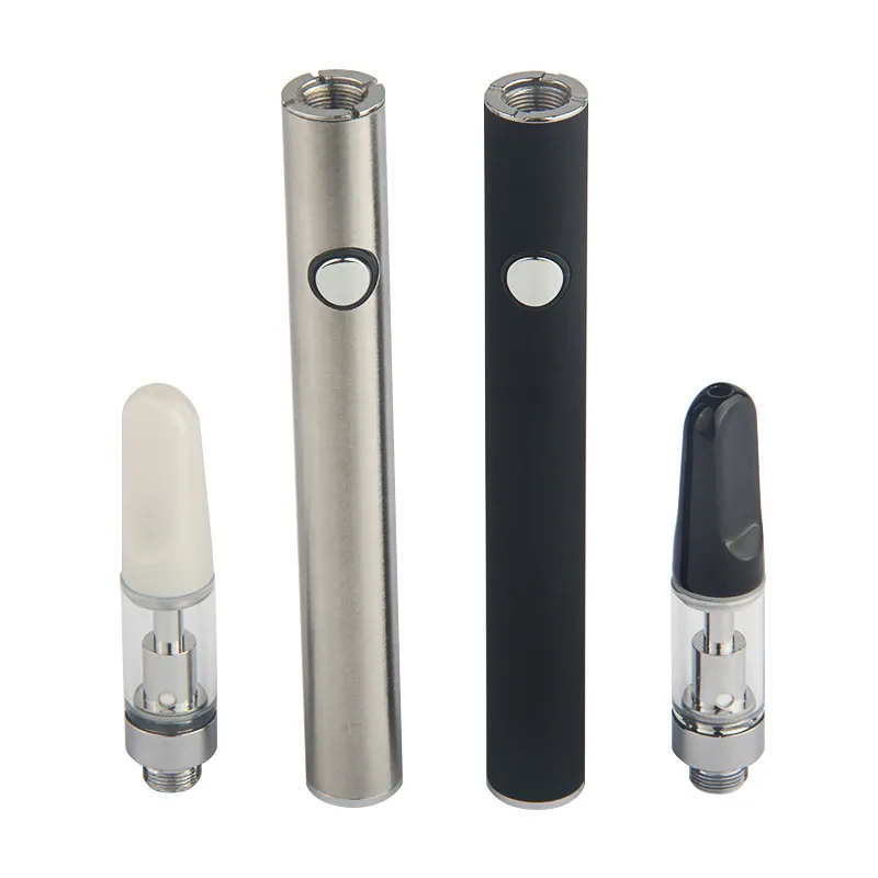 1Pcs Electronic cigarette vape pen preheat battery CBD Cartridge and Vaporizer Tank Ceramic Coil Glass Vaporizer