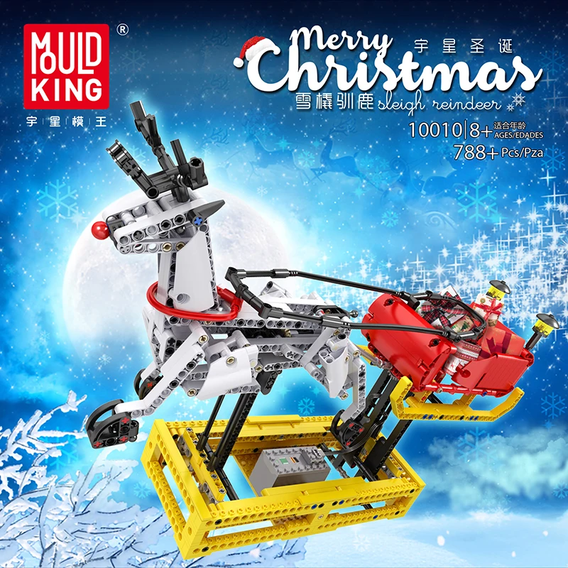 

Mould King The Christmas Santa Reindeer Sleigh Assembly Building blocks Kids Toy Christmas Gift 10010