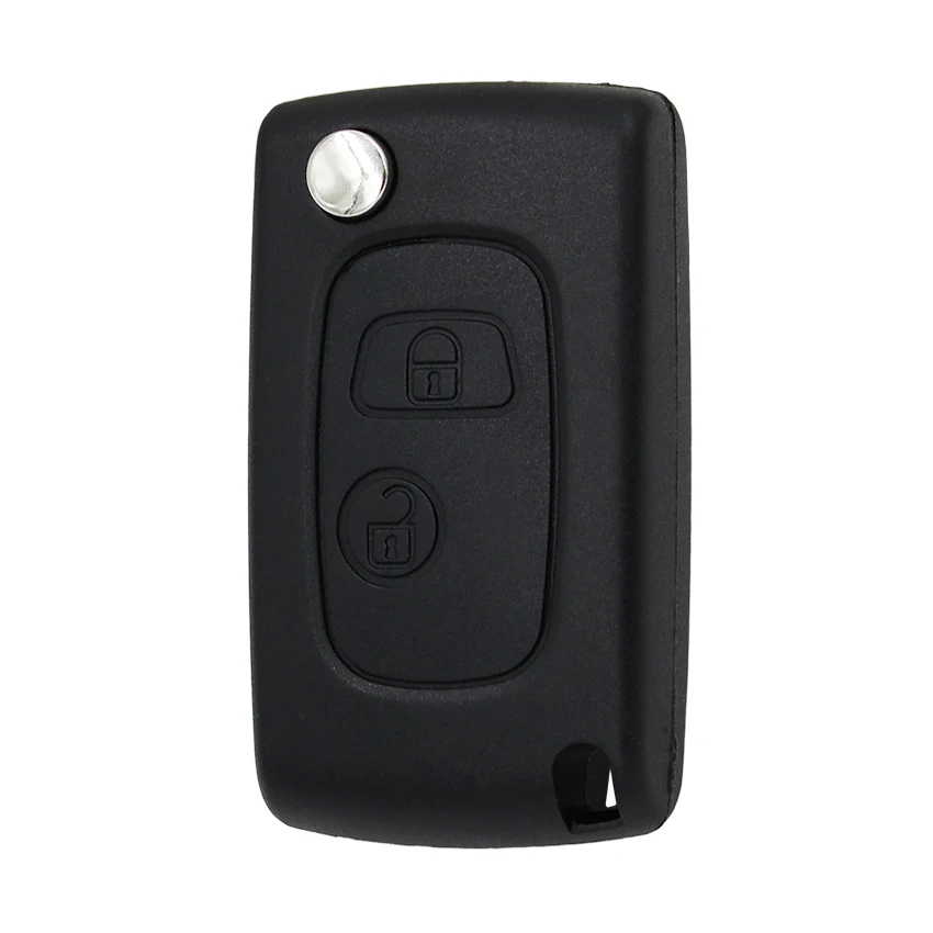 2 Buttons modified Flip Remote Key Shell case fob for Peugeot 406