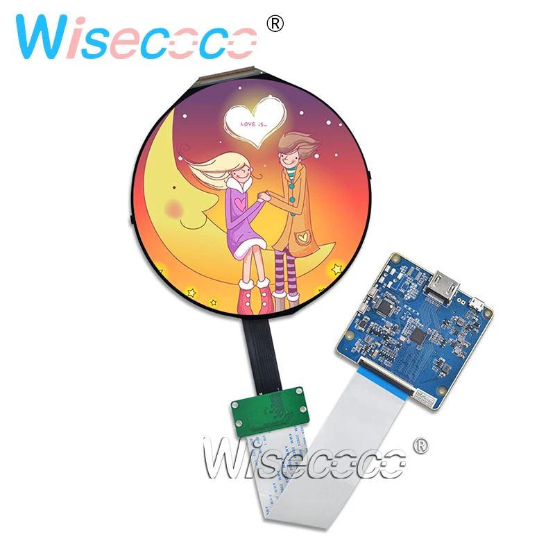 5 Inch 1080P Round LCD IPS Display 1080*1080 MIPI USB Controller Driver Board TOP050MIPI10801080R  4 Pieces