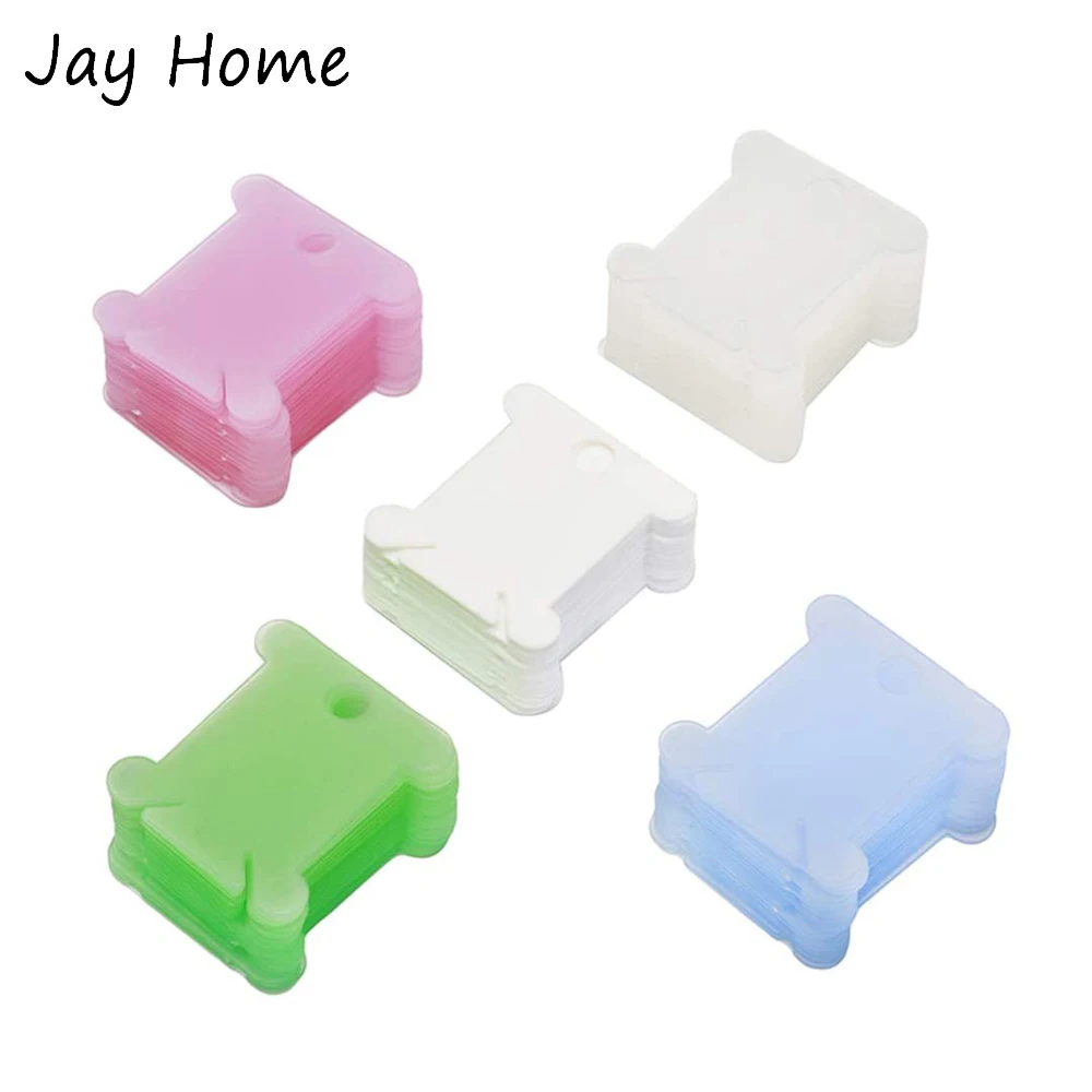 

20/50Pcs Floss Bobbins White Cross-Stitch Thread Holder with 1 Floss Winder for Embroidery Floss Organizer DIY Sewing Storage